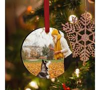 1-10pcs 7cm Personalized Christmas Tree Decorations,Christmas Baubles 2024 with Double-sided Photos Text,Wood Christmas Ornaments Xmas Gifts for Couples Family Baby Pet Wedding