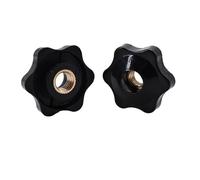 1-10pcs Black Plum Hand Tighten Nuts Thumb Clamping Knob Manual Handle Thread Star Mechanical Thumb Knob Nuts M4 M5 M6 M8 M10 M12(Through Hole,M10 (Head 38mm)5pcs)