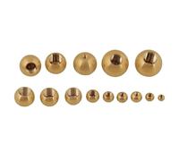 1-10pcs Dia M3 M4 M5 M6 M10 M12 Spherical Thread Brass Copper Solid Ball Nut Perforated Round Metal Ball Head With Hole Screw(M4x10mm 10pcs)