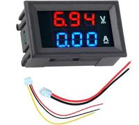 1-10pcs Digital Voltmeter Ammeter DC 100V 10A Amp Voltage Current Meter Tester 0.28 Inch Dual LED Display Panel Connect Wires(Red-Blue 3pcs)
