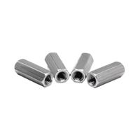1-10pcs m2 m2.5 M3 M4 M5 M6 M8 M10 M12 304 Stainless Steel hex standoff Long Rod Coupling Hex Nut High Strength Hex Nutsert(Length 15mm)