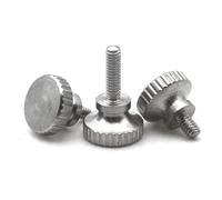 1-10pcs M2 M2.5 M3 M4 M5 M6 M8 M10 M12 304 Stainless Steel High Step Head Hand Tighten Thumb Screw Bolt Curtain Wall(4mm,M2.5 (10pcs))