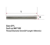 1-10Pcs M3 M4 304 Stainless Steel Full Threaded Rod Fully Metric Thread Rods Screws Bolt Stud Length 20mm 60mm 150mm 200mm 500mm Fasteners Screws(16mm (10Pcs),M3)