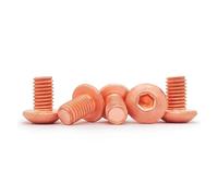 1~10Pcs M3 M4 M5 M6 M8 T2 Pure Copper Round Socket Head Hexagon Socket Screw with High Hexagon Machine Screw(12mm,M5 (5Pcs))