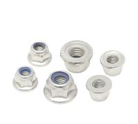 1~10pcs M4 M5 M6 M8 M10 M12 304/316 Stainless Steel Hex Flange Nylon Insert Serrated Lock Nut Self-Locking Nylock Locknut(316 Flat Surface,M10-1pcs)