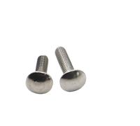 1-10pcs M4 M5 M6 M8 M10 M12 A2-70 304 Stainless Steel Truss Round Head Square Neck Carriage Screw Bolt GB12 DIN603(25mm,M8 2pcs)