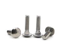 1-10pcs M4 M5 M6 M8 M10 M12 A2-70 304 Stainless Steel Truss Round Head Square Neck Carriage Screw Bolt GB12 DIN603(50mm,M6 5pcs)