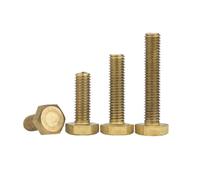 1-10pcs M4/M5/M6/M8/M10/M12 Metric Thread Brass Hexagonal Head Machine Screws, M6x60mm(3pcs)
