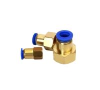 1/10pcs PCF Air Pipe Fitting 4 6 8 10 12mm Hose Tube 1/8 3/8 1/2 1/4 Standard Pipe Thread Female Thread Brass Pneumatic Connector Quick Joint(PCF6-02,10pcs)