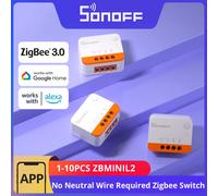 No Neutral Wire Required, SONOFF ZBMINIL2 Zigbee Smart Light Switches (2 Way), Smart Switch Works with Alexa, SmartThings Hub, Google Home&SONOFF ZBBridge-P, ZigBee Hub Required