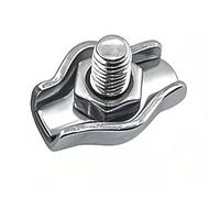 1-10pcs Stainles Steel Wire Rope Clips Single/Double Grips Cable Clamps Chuck Lock M2-M8 Hardware Fastener(Single clip-M3-5pcs)