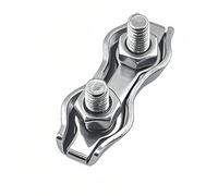 1-10pcs Stainles Steel Wire Rope Clips Single/Double Grips Cable Clamps Chuck Lock M2-M8 Hardware Fastener(Double clip-M6-5pcs)