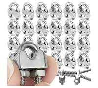 1-10pcs Stainless Steel U-Type Cable Clamp M5 M3 Steel Wire Rope Clip U Bolt Saddle Fastener Clothesline Tightener Hardware Tool(M5-3PCS)