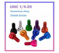 1~10pcs UNC 1/4-20 Anodised Color Aluminium Alloy Knurled Thumb Screw Hand Grip Knob Bolts For PC Case Camera(Silver,1PCS_1I4-20 X 3I8(10MM))
