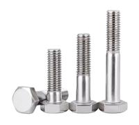 1-10pcs UNC 1/4-20 To 7/8-9 Partial Thread External Hex Hexagon Head Screws 304 Stainless Steel Half Tooth Hexagon Bolts(2",5pcs 7l16-14)