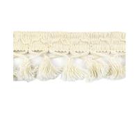 1-10Yard Meetee 6cm Cotton Fringe Lace Drop Tassel Trim Ribbon for Cloth Hometextile Decor DIY Handmade Craft Sewing Accessories(Beige,1Yard)