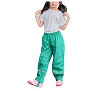 1-11years, Rain Pants for Kids Rain Trousers Unisex Waterproof over Trousers Childrens Boys and Girls PU Rainwear for Outdoor Play Cute Dungarees Mud Dirty Proof Green Red Yellow Black Red 14 11-12 15