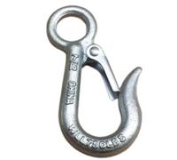 1.12-3.5T G80 eye sling hook with latch Single loop cargo container lifting rigging forged alloy hoist crane winch chain(750lbs 0.34T 4pcs)