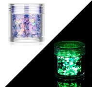 1/12 Box Glow in The Dark Craft Glitter Holographic Glow Glitter for Tumbler Resin Slime Epoxy Chunky Sequin Nail Arts