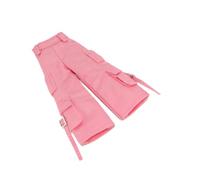 1/12 Cargo Pants Costume Accessory, Handmade Doll Clothes for 6in Female Action Figures, Pink