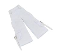1/12 Cargo Pants Costume Accessory, Handmade Doll Clothes for 6in Female Action Figures, White