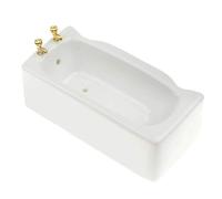 1/12 Ceramic White Square Bathroom Bathtub Dolls House Decoration Accessory