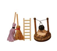1/12 Detailed Miniature Country Life Scene Realistic Dollhouses Rural Scene Decoration with Hanging Stove Firewood Dollhouses Miniatures Miniatures