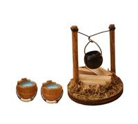 1/12 Detailed Miniature Country Life Scene Realistic Dollhouses Rural Scene Decoration with Hanging Stove Firewood Dollhouses Miniatures Miniatures