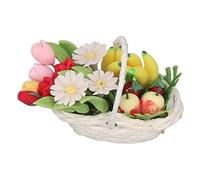 1:12 DIY Simulation Dollhouse Flower Basket Miniature Artificial Flowers Dollhouse Decorations Exquisite Workmanship for Dollhouse Enthusiasts Clay Iron Wire Bright