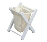 1:12 Doll House a Laundry Basket, Clothes Basket, Birch Wood Folding for r, 1:12 Scale Doll House Accessory with t Size for Role Play (White)