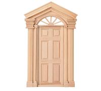 1:12 Doll House DIY Mini Door, Wooden Steepletop Window Sun Door for Dolls Dollhouse Furniture Accessories for Over 3 Years Kids