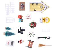 1/12 Doll House Fairies Elves Door Scene Set With Gnomes Figure Ornament For Christmas Scene Dolls Display Craft Christmas Doll House Decoration