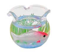 1:12 Doll House Miniature Fish Bowl Handmade Miniature Fish Tank Accessories Gold 2x2 cm