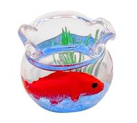 1:12 Doll House Miniature Fish Bowl Handmade Miniature Fish Tank Accessories Red 2x2 cm
