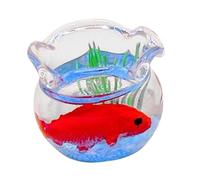 1:12 Doll House Miniature Fish Bowl Handmade Miniature Fish Tank Accessories Red 2x2 cm