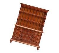 1/12 Dollhouse Accessories Wooden Storage Cabinet Work Drawer Living Room Kitchen Scene Layout Dollhouse with Open Drawer Doll