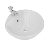 1:12 Dollhouse Bathroom Sink Hand Crafted Ceramic White Miniature Wash Basin for Dollhouse Accessories DIY Dollhouse Decorations (Round)