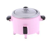 1:12 Dollhouse Miniature Cookware Mini Electric Rice Cooker Accessory Pink