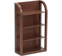 1:12 Dollhouse Miniature Storage Rack 4 Tier Adjustable Shelf Mini Shoe Rack Trapezoidal Display Stand Dollhouse Furniture Decor (Brown)