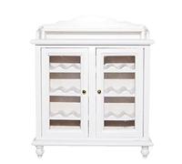 1/12 Dollhouse Miniatures Living Room Furniture Wooden Wine Cabinet - White, WL062