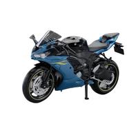 1:12 Fit for Kawasaki ZX-6R Motorcycle Model Toy Diecast Alloy Car Front Wheel Steering Shock Absorption No batteries included(Blue)