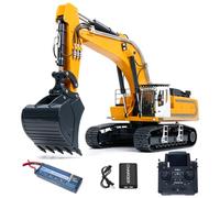 1/12 Metal Hydraulic Remote Control Excavator LR976 6CH Valves RC Digger Dual Pump Brushless Motor FlySky PL18EV LITE Radio