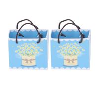 1:12 Miniatur Doll House Shopping Bags Made of Paper, 2 Pieces of Innovative Simulations Collecting Parts for the Doll House (H)