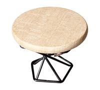 1:12 Miniature Dollhouse End Table, Alloy and Wood Round Side Coffee Tea Table, 2.36 x 2.36 x 1.85 inch, Doll House Furniture for Living Room Scene Decor