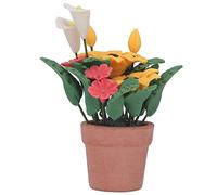 1:12 Miniature Dollhouse Plants Hand Crafted High Simulation Mini Potted Artificial Plants for Dollhouse Accessories Premium Material Clay Wire Pottery Pot