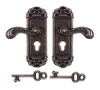 1 / 12 Miniature Dollhouses Door and Keys Set, Long bronze, Long bronze