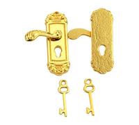 1 / 12 Miniature Dollhouses Door and Keys Set, Long gold, Long gold