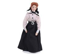1:12 Miniature House Ceramic Doll Model Woman Lady Long Dress Doll Toy Decoration for Collectors and Role-Playing Scenes (teacher)