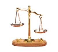 1/12 Miniature Retro Scale - Small Gold Metal Weighing Tool, Vintage Kitchen Home Decoration, School Life Scene Accessories, Miniature Furniture Collection