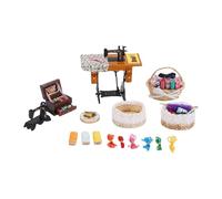 1:12 Miniature Sewing House Scene Model Accessories Vintage Dollhouse Sewing Machine Kit